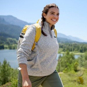 LL Bean Grey Sweater Fleece Pullover